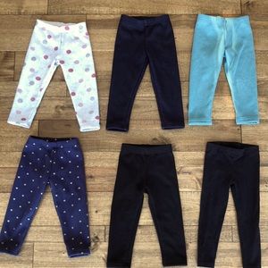 Set of 6 Carters/OshKosh 2T leggings.